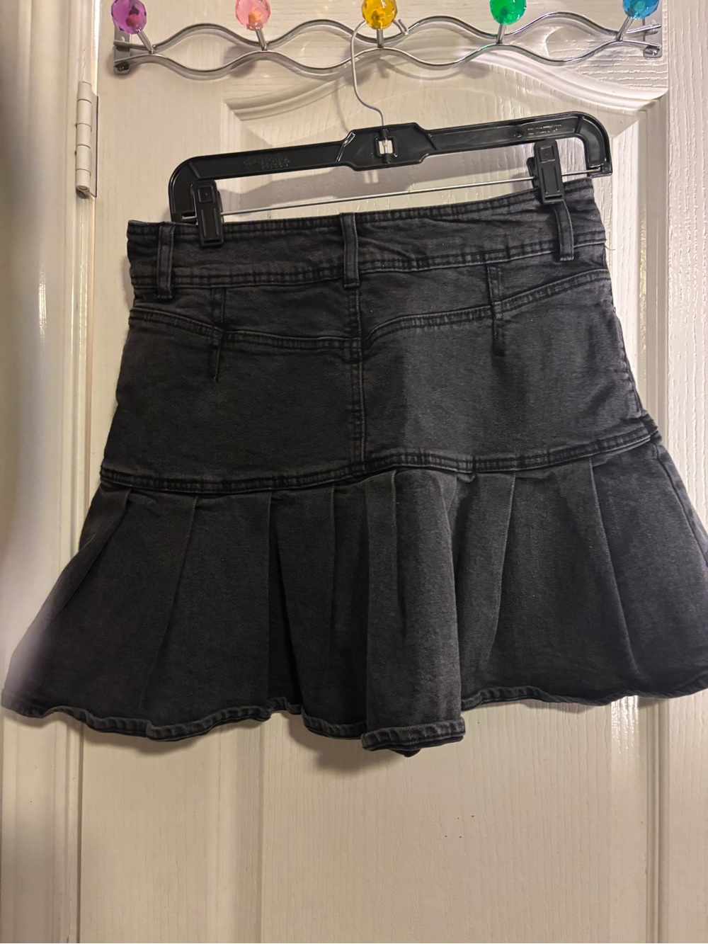 wild fable Black Pleated Denim Mini Skirt - Picture 2 of 2